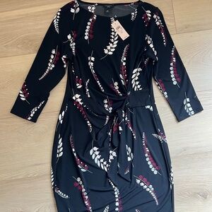 Ann Taylor Factory Knee Length Jersey Dress with Waist Wrap- Size Small Petite